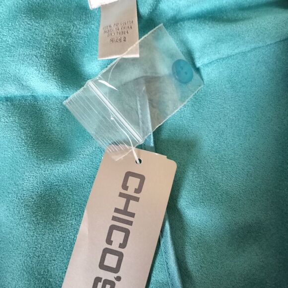 Chico’s Smooth Luxe Irin Jacket Reef Water Women’s Size 2 Auqua Blue Casual NWT. - Picture 4 of 11